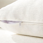 Zippered cushion cover detail on the Oversized L-Shape Sectional Sofa Beige, highlighting removable and washable design.