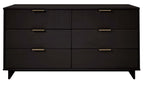 Granville 55' Dresser in Black (6-Drawer)