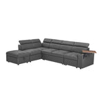 Grey Sectional Sofa with Storage Ottoman for Comfort.