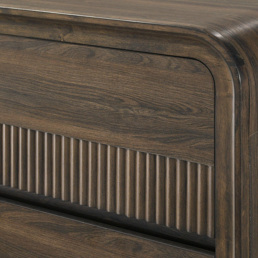 Mid-century Wooden Chest Storage with Five Drawers.