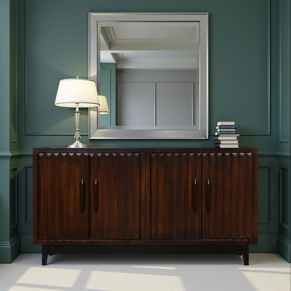 Radiance 64" Cabinet with Doors, Rosewood Finish