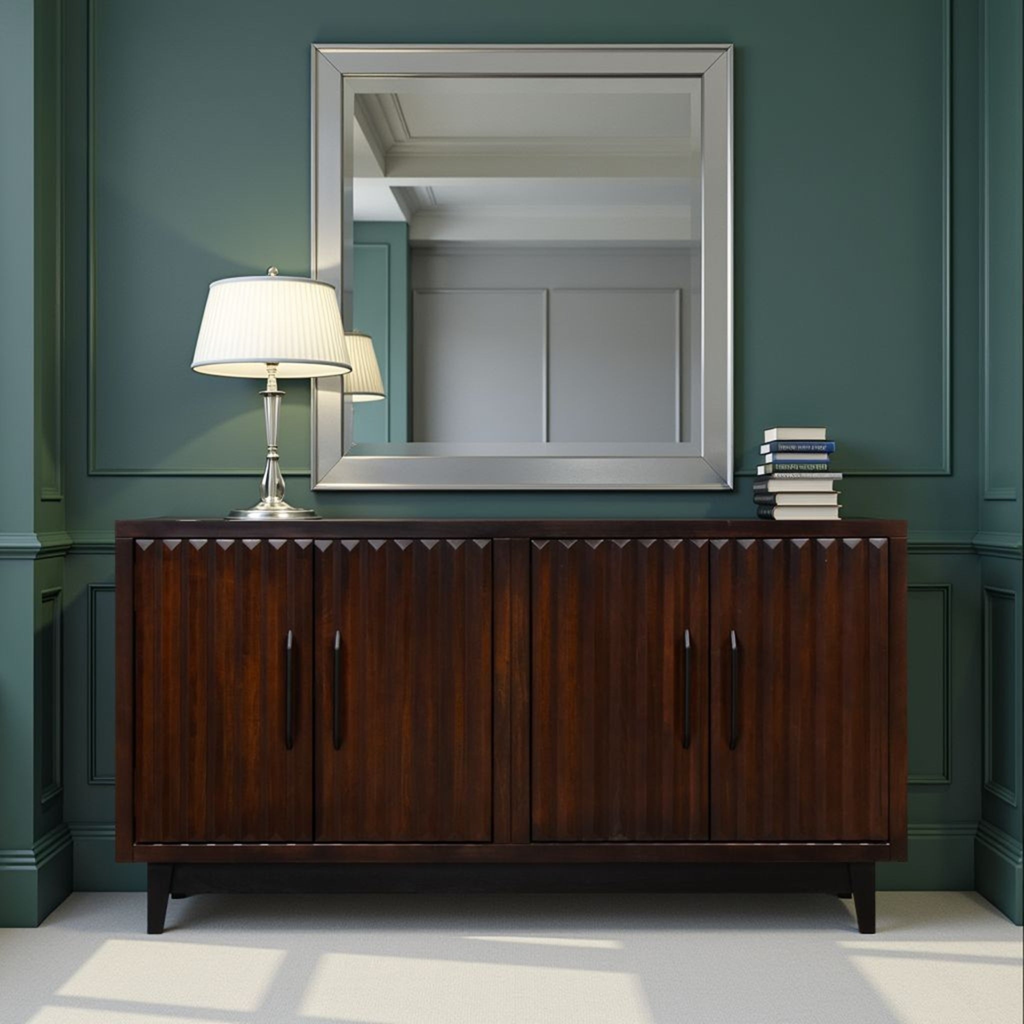 Radiance 64" Cabinet with Doors, Rosewood Finish