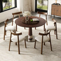 47 Inch Solid Wood Dining Table Set for 6.