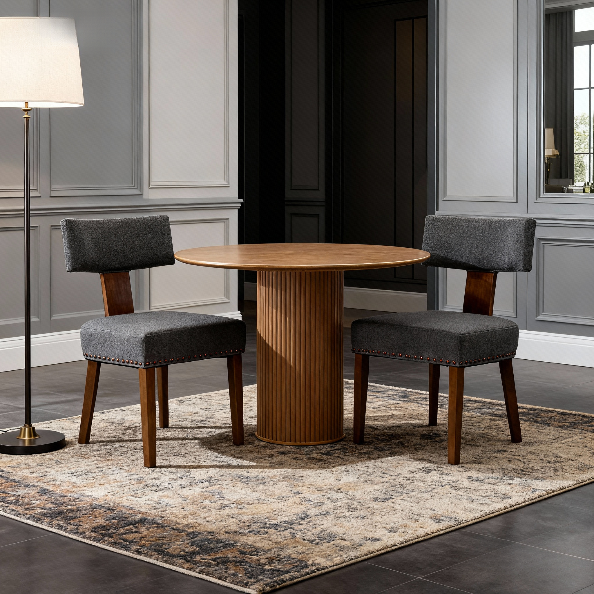 Farmhouse Dining Chairs Set of 2 - Mid-Century Modern Design.