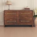 Solid Wood Copenhagen 4-Drawer Chest in Smoked Oak,Brown
