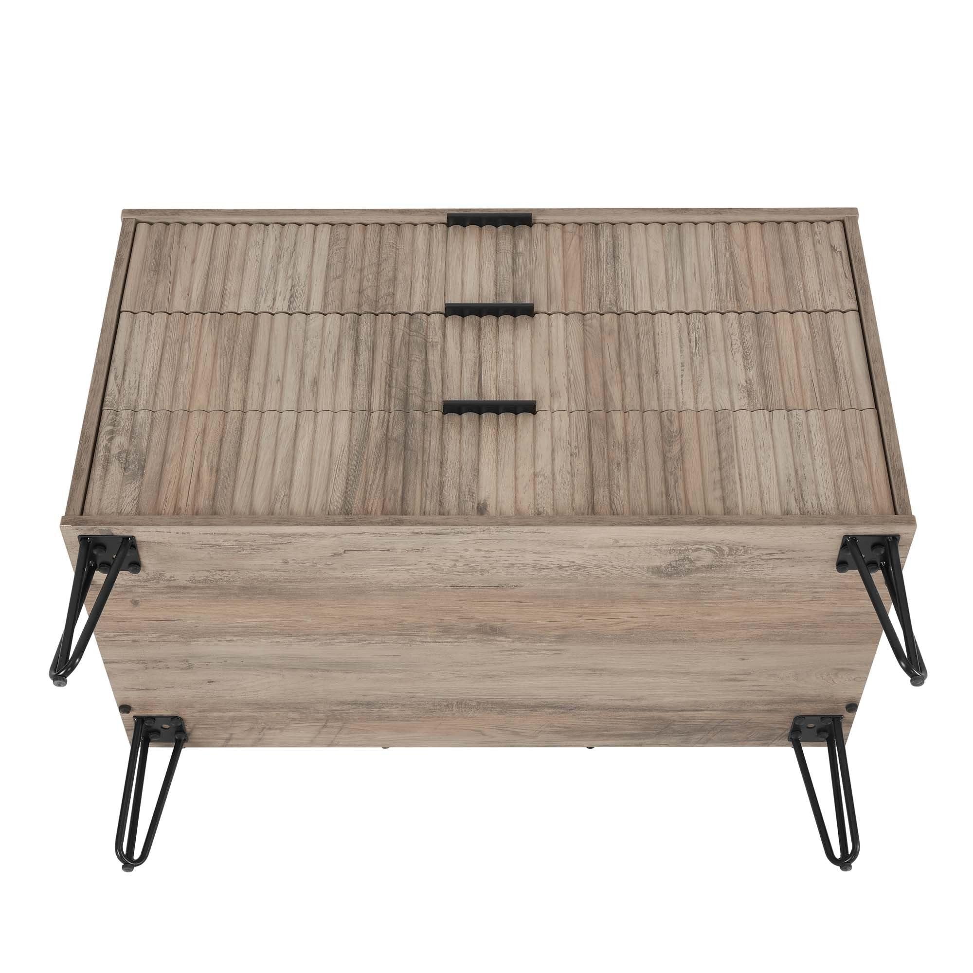 Dumbo 35' Fluted Dresser in Rustic Gray (3-Drawer).