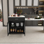 Expandable Kitchen Island with Power Outlet & Storage.