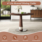 47-Inch Solid Wood Dining Table with Lazy Susan.