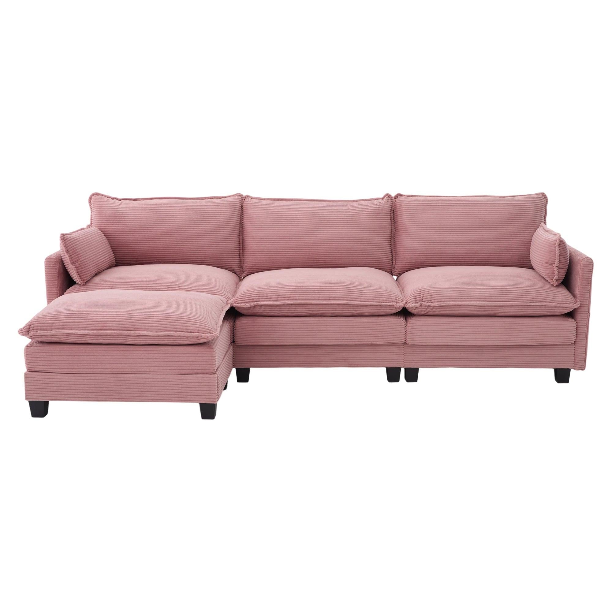 Oversized Modular Sectional Sofa with Movable Ottoman.
