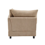 99 in. 4-Piece Modular Velvet Sectional Sofa with Ottoman.