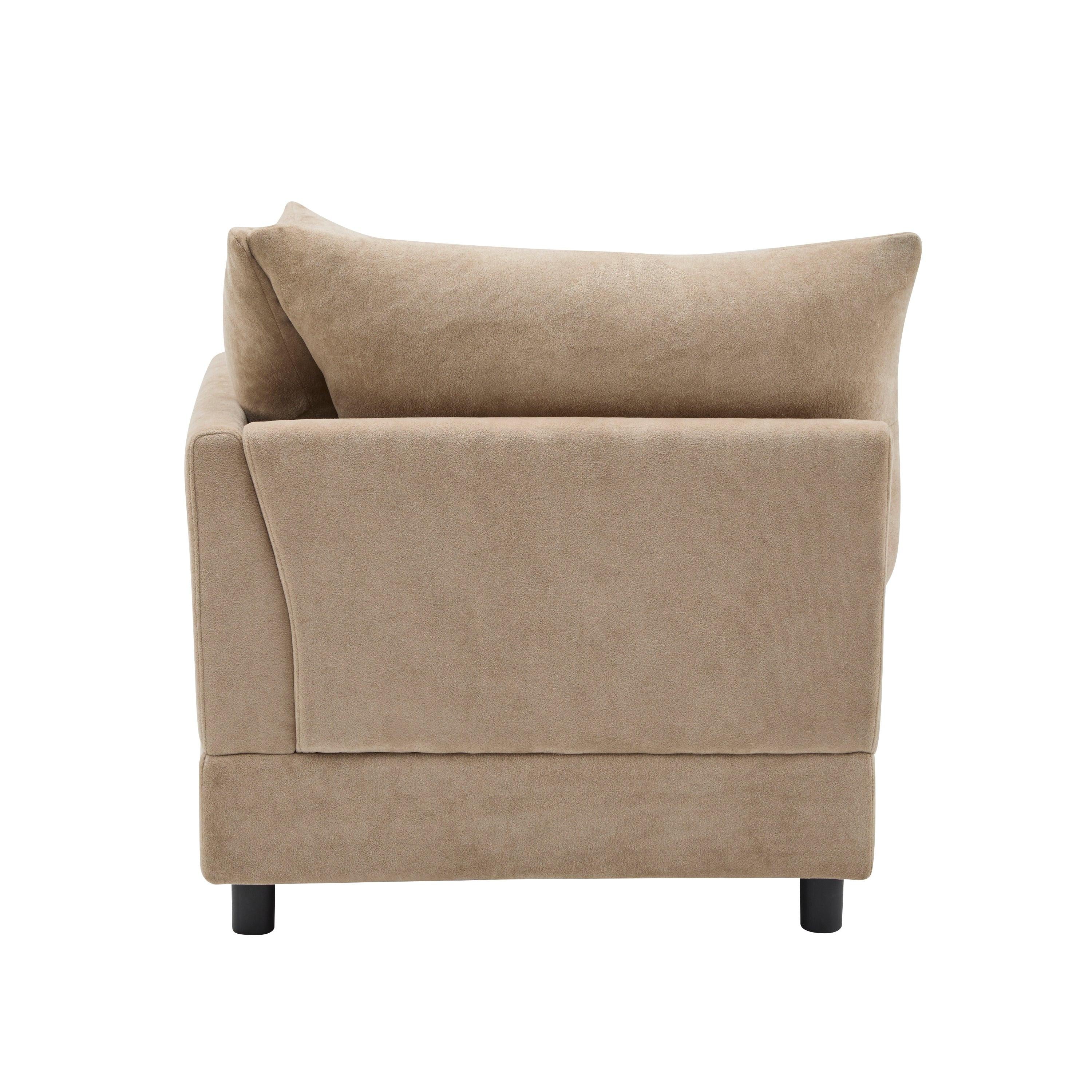 99 in. 4-Piece Modular Velvet Sectional Sofa with Ottoman.