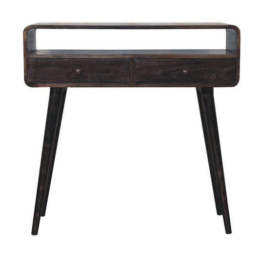 Artisan Furniture Soild wood Curved Oak-ish Console Table