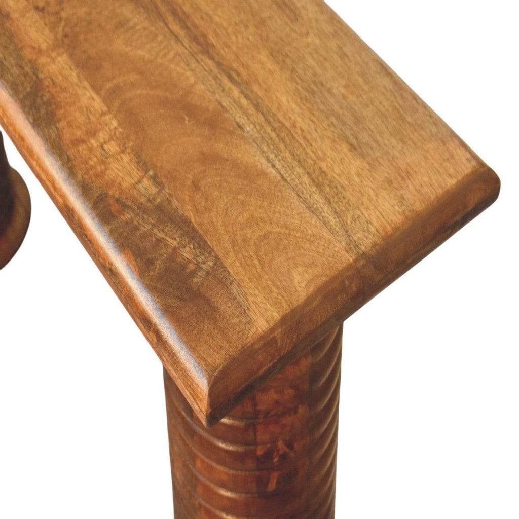 Solid Wood Console Table - Artisan Furniture Sculpted Legs.