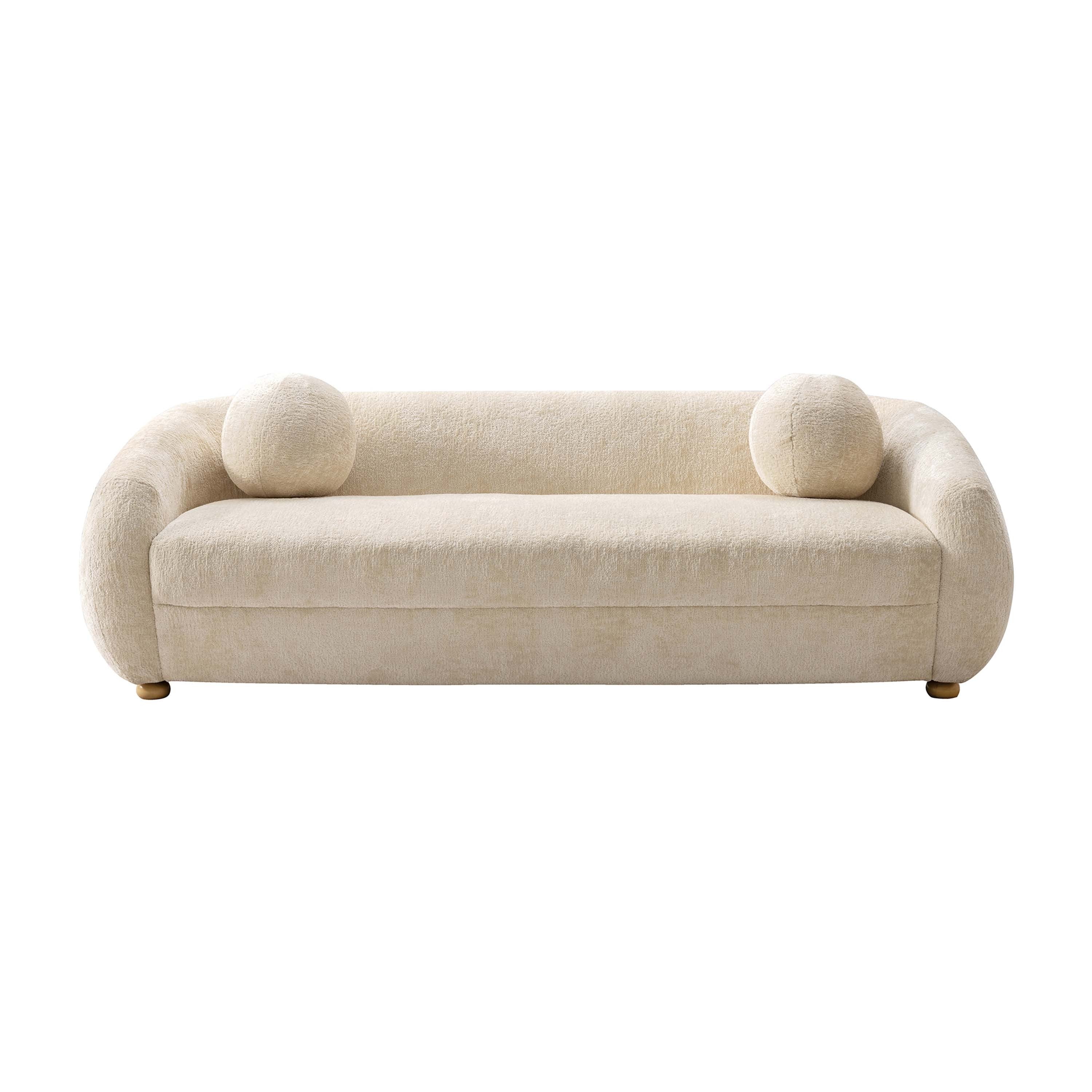 Tribeca 86' Chenille Sofa in Cream