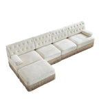 Beige Velvet Chesterfield Sofa for Living Rooms & Bedrooms.