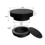 39.37'' Round Coffee Table with Storage Solid Wood Veneered Modern Coffee Table Accent Tea Table for Living Room, Bedroom, Apartment or Office, Black.