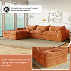 116'' compressed sofa no assembly with legless design for stability and hygiene, ready to use instantly without tools or setup.