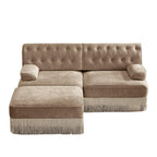 Modular Velvet Chesterfield Sofa with Tassel Skirt.