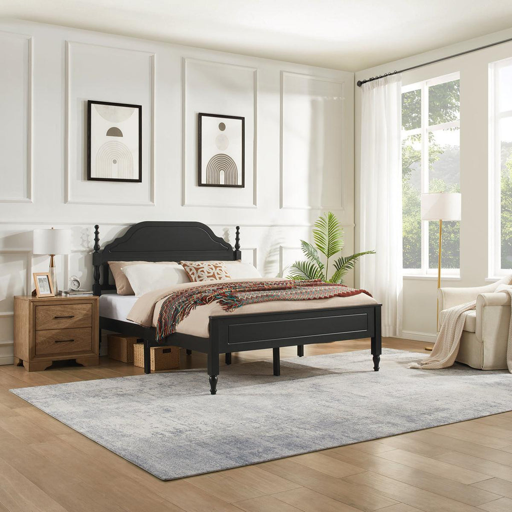 Queen Bed with Padded Headboard for Elegant Bedrooms.
