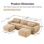 Versatile U-Shaped Sofa with Plush Fabric & Modular Design.