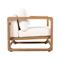 Outdoor Acacia Wood Lounge Chair with Oversized Cushion Set.