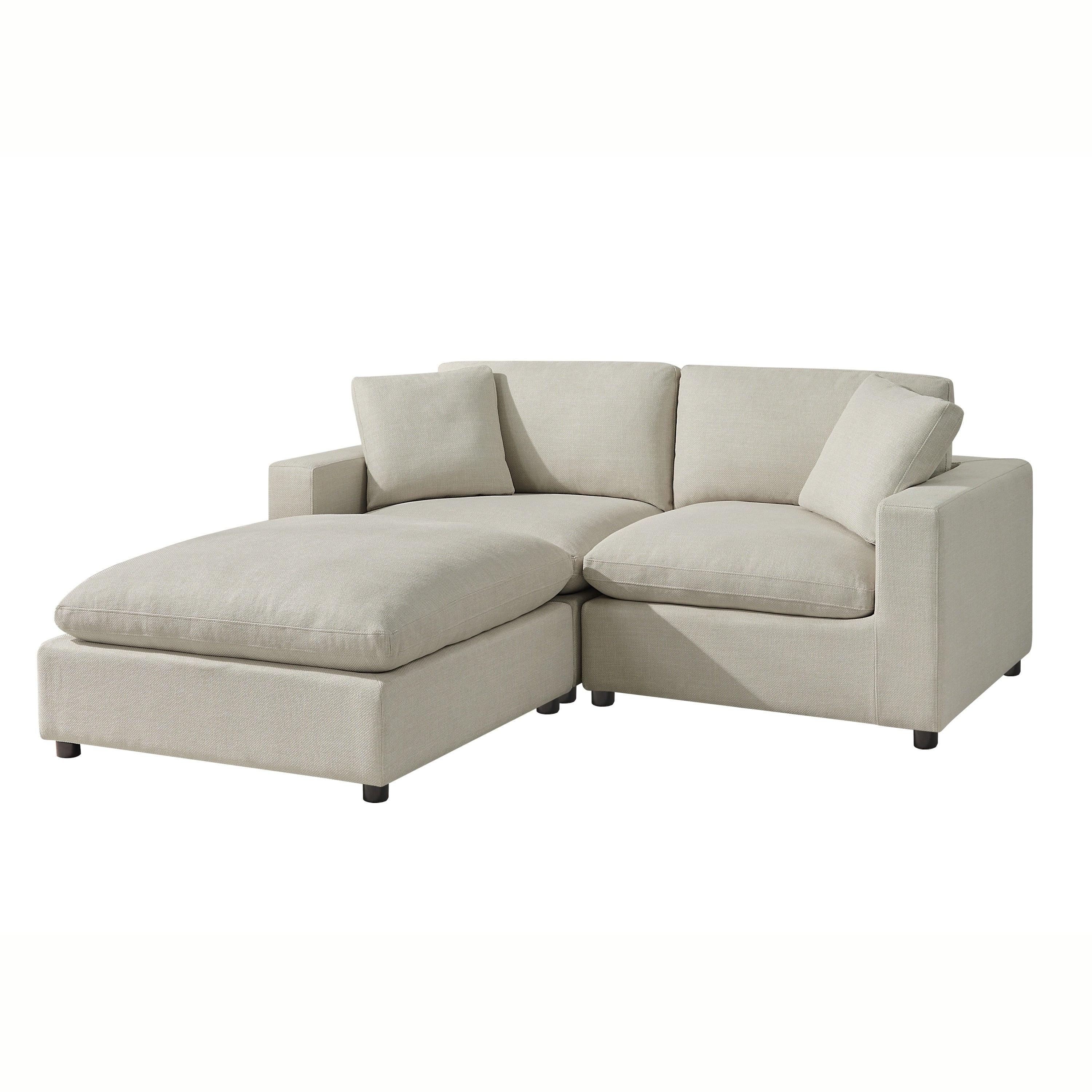 Cassandra Modular 3-piece Chofa in Beige with Solid Hardwood Frame and Polyester Upholstery.