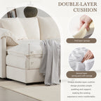 Close-up of Chenille Modular Sofa's double-layer cushion with sponge and spring pack, offering enhanced comfort and support.