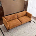 Modern 3 Seater Boucle Sofa with Solid Wood Base.