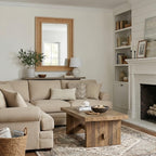 Rattan Solid Wood Frame Mirror for Home Decor.