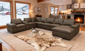 Large Olive Green 8-Seater Leather Match Modular Sectional Sofa