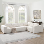 Minimalist Modular Sectional Sofa with Wrinkle-Resistant Fabric.