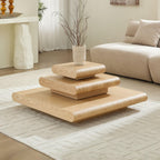 3-Piece Modular Stacking Coffee Table with Natural Look.