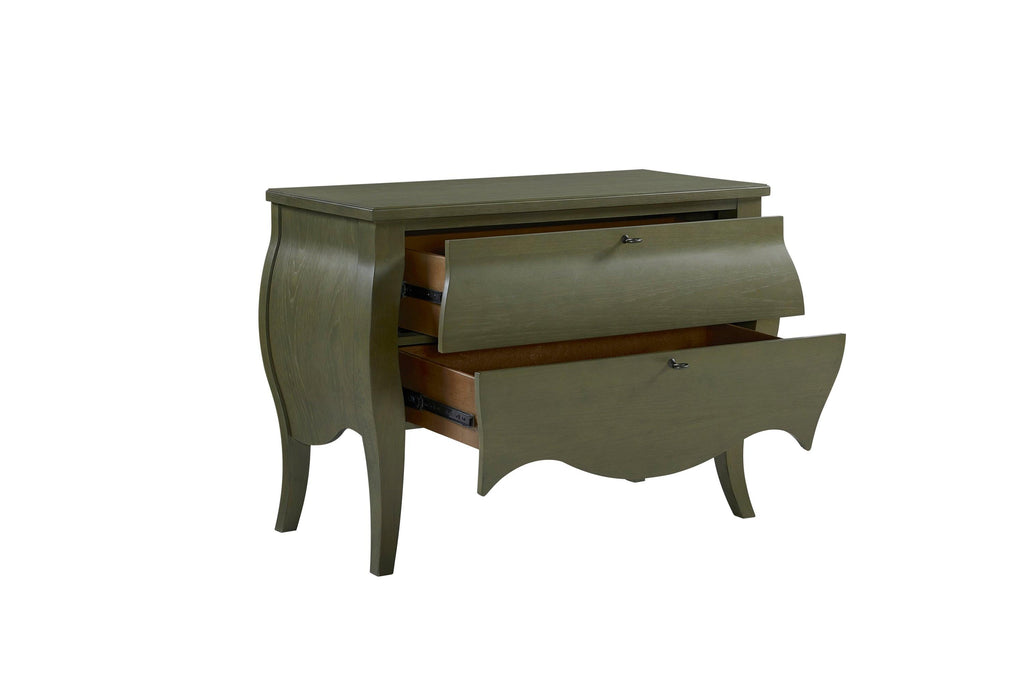 Pistachio Bombe Chest for Storage and Style.