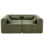 Green Modular Sectional Sofa - 145.5 Inch Design.
