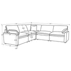 Hollander Grey 5-Piece Modular Power Reclining Sectional.