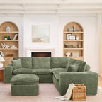 107'' L-shaped Sectional Sofa with Moveable Ottoman.