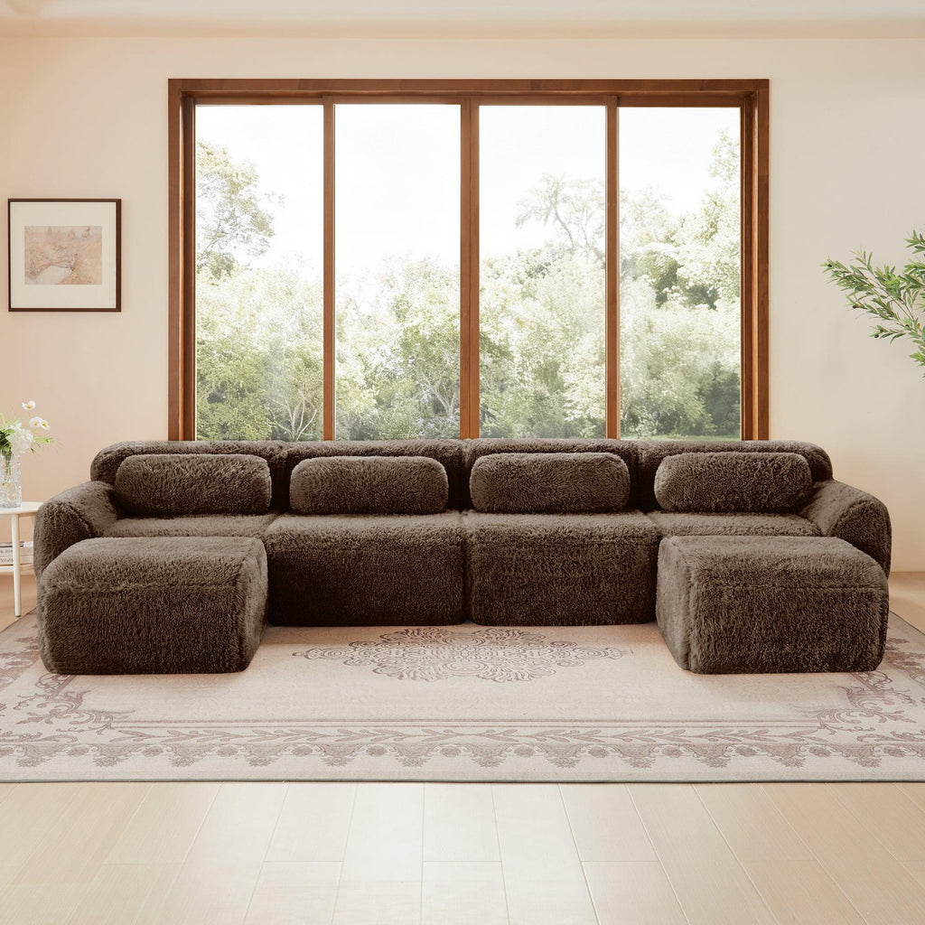 Modular Anti-Slip U-Shaped Boneless Sofa.