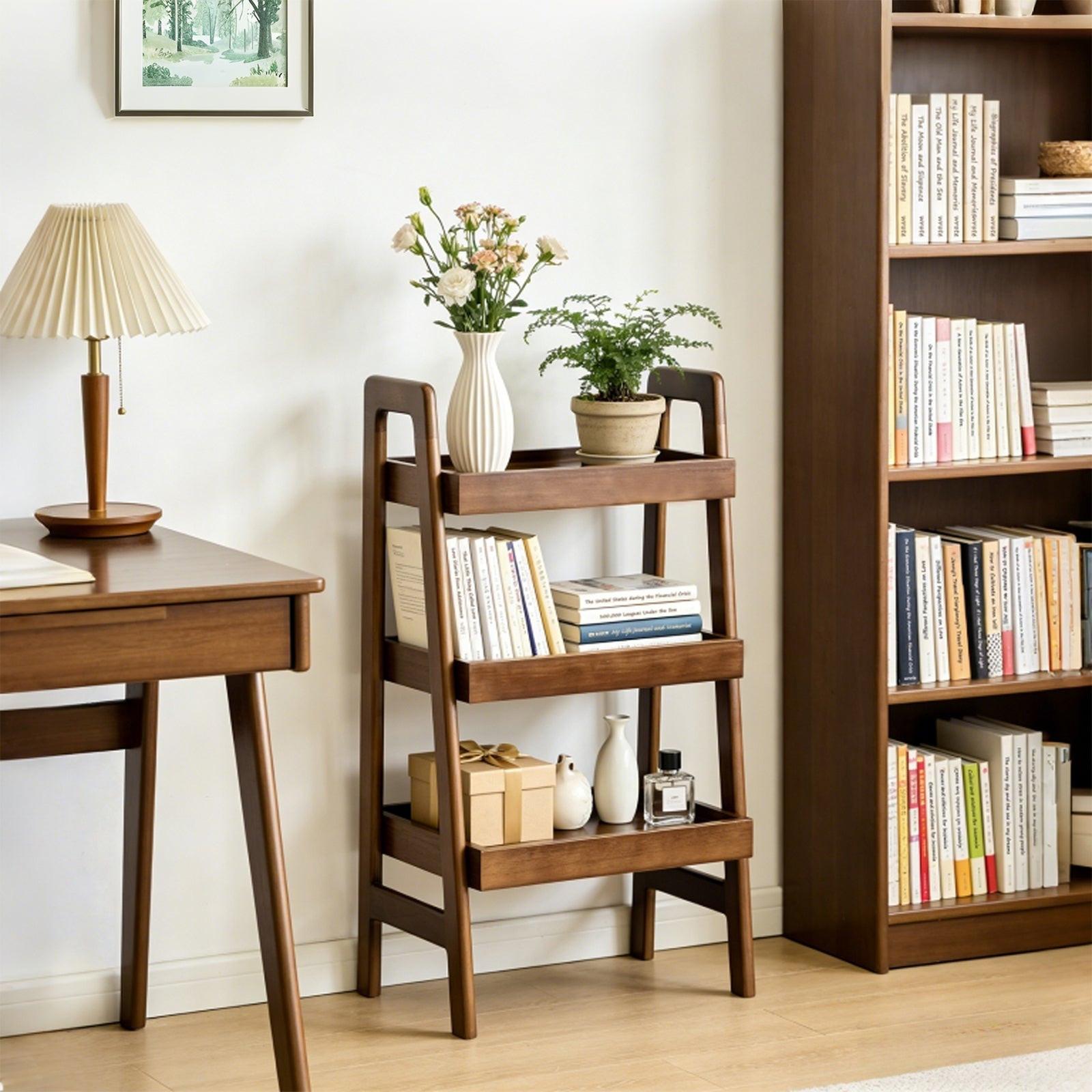 3 Tier Solid Wood Ladder Shelf for Home & Office.