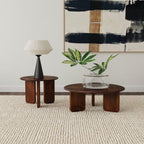 Columbo Brown Round Coffee Table - Mango Wood Design.