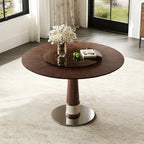 47-Inch Solid Wood Dining Table with Lazy Susan.
