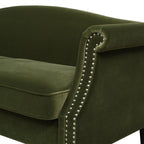 Elaine 77' Small Space Sofa in Olive Green Velvet.