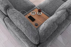 Light Gray Corner Sectional Sofa with Chaise & Cupholders.