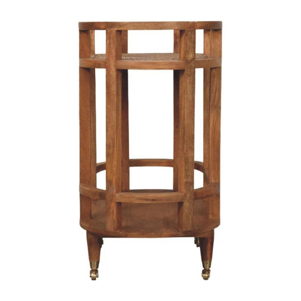 Solid Wood Isla Curved Butler Console with Storage.