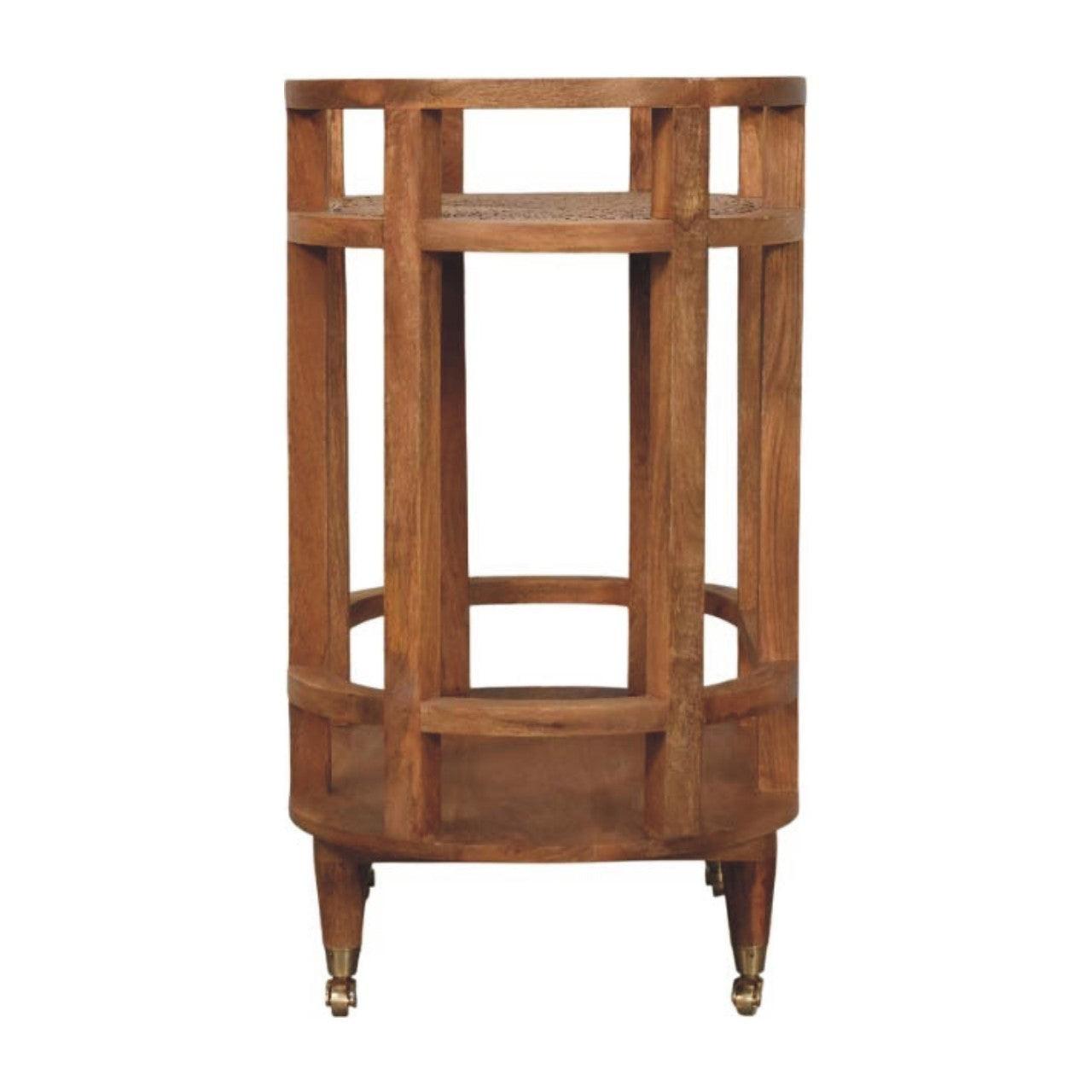 Solid Wood Isla Curved Butler Console with Storage.