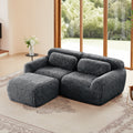 L-Shaped Sectional Sofa - Modular Plush in dark grey with chaise, ergonomic design and plush fabric, ideal for modern living rooms.