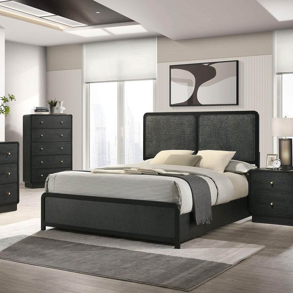 Burton Black 5-Drawer Chest of Drawers for Bedroom Storage.