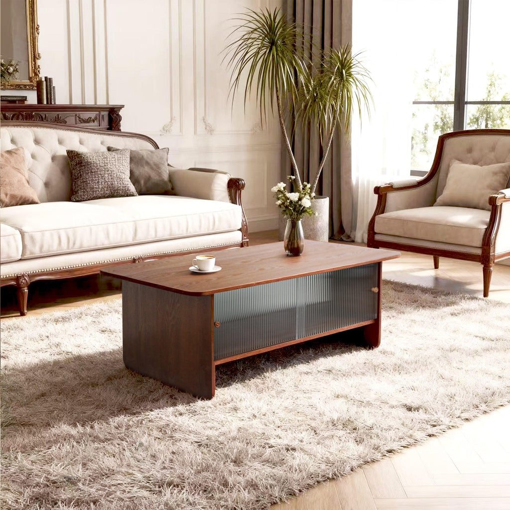 47-inch modern minimalist coffee table with storage.