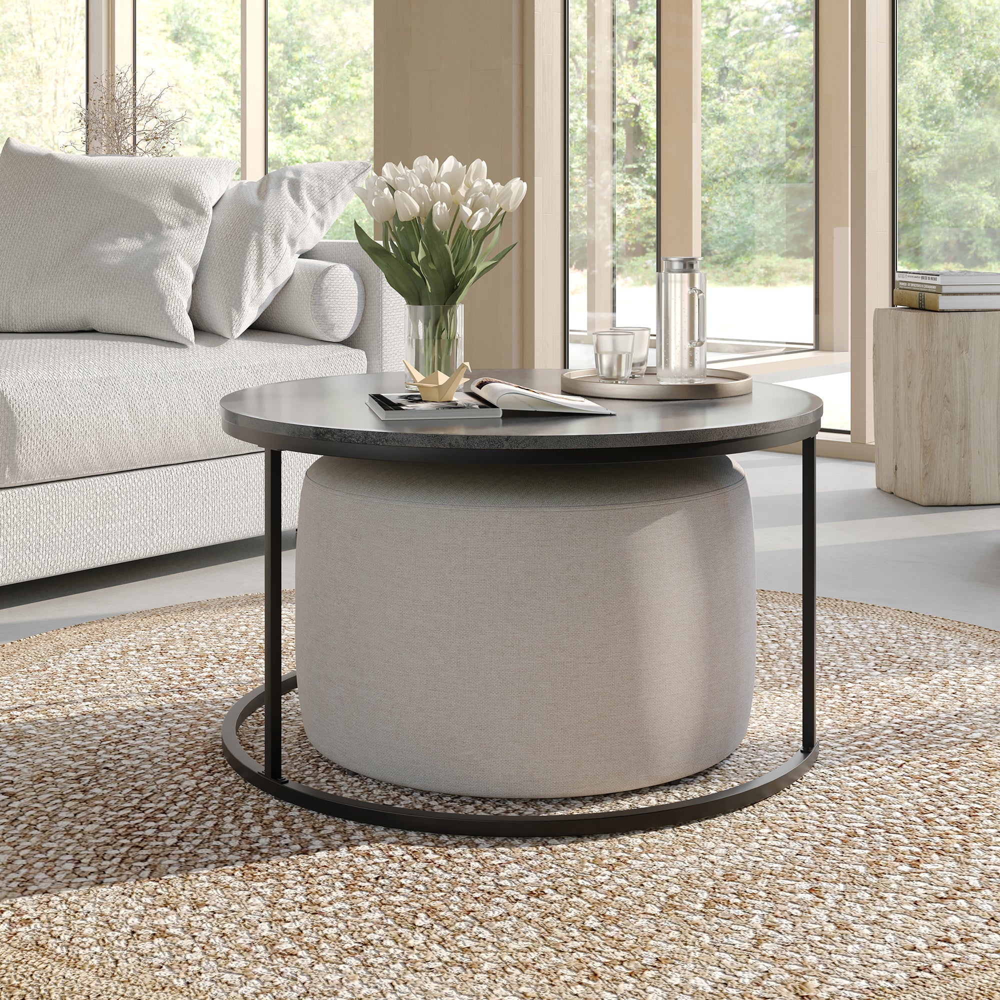 Nest Ease Round Coffee Table Set