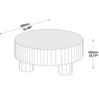Round Wood Coffee Table for Living Room Decor.