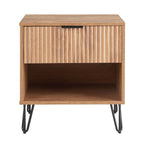 Dumbo 20' Fluted Nightstand in Golden Brown (1-Drawer)